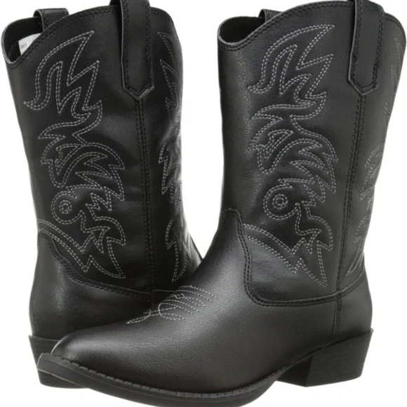 New Deer Stags Ranch Western boots black, size 5M new with box - Picture 1 of 6
